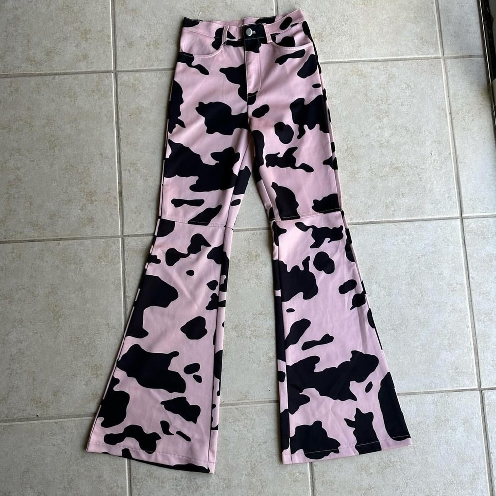 Pink Cow Girl Print Pants
